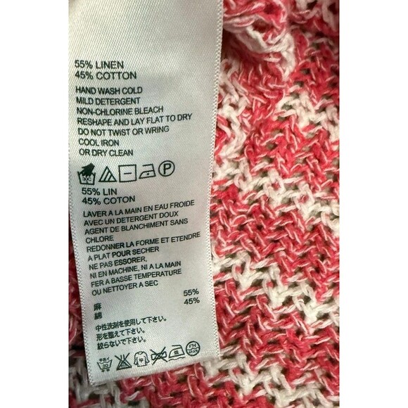 Tommy Bahama Women's S Shift Tunic Top Pink Linen Blend Casual Linen Stripe 196 - Picture 5 of 8